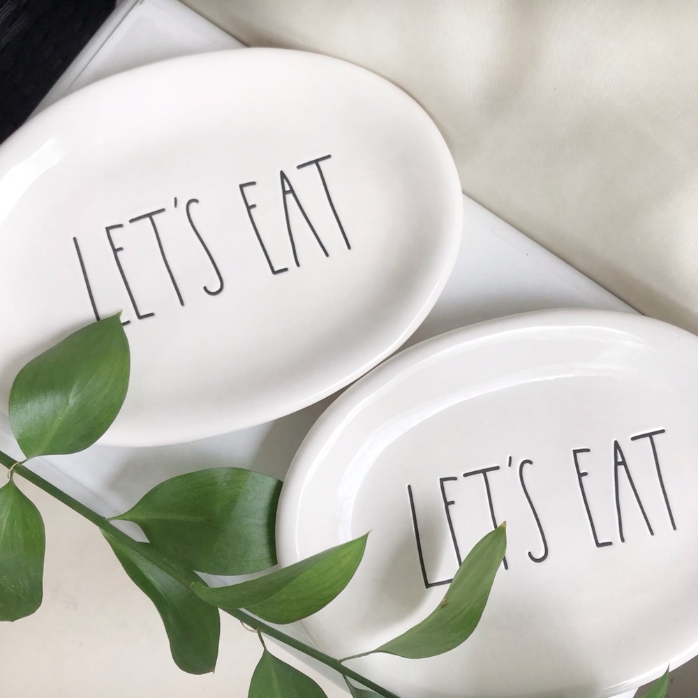 NWT Rae Dunn 2 Lets Eat Oval Plates - Picture 7 of 7